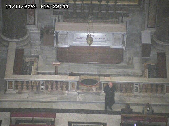 Túmulo do Papa João Paulo II. Webcams do Vaticano online