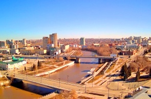 Rio Om, Ponte Yubileiny e Komsomolsky. Webcams de Omsk